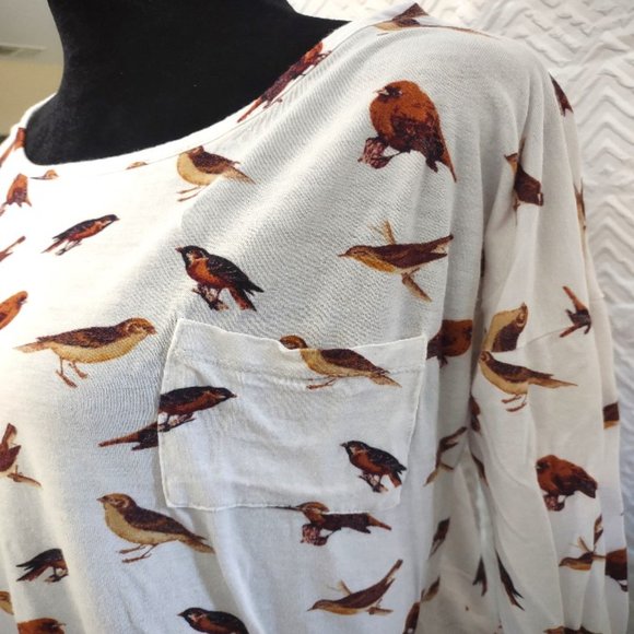 Bird All Over Patterned Long Sleeve Shirt - Picture 1 of 8